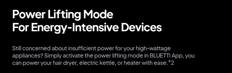 Bluetti Power Lifting Mode