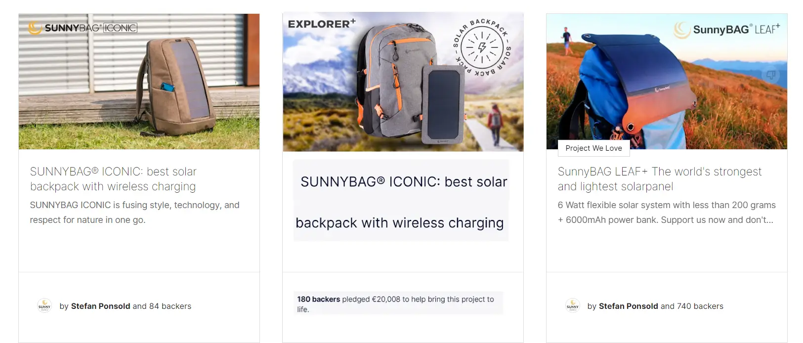 SunnyBag Kickstarter Projects