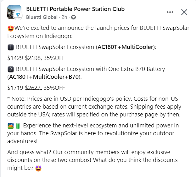 Bluetti SwapSolar Prices