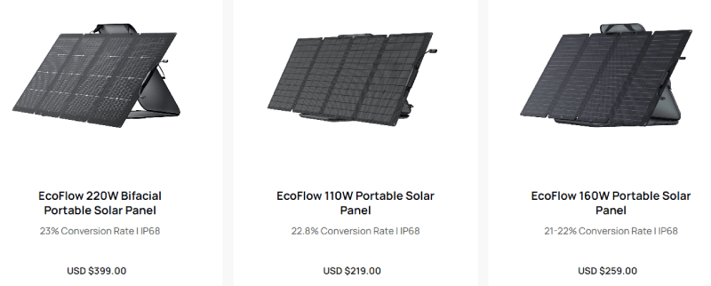 EcoFlow Portable Solar Panels Collection